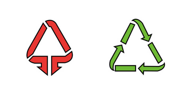 画 垃圾分类标志简笔画怎么画             1,首先画一个不可回收的