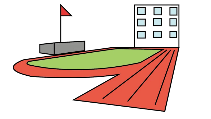 学校操场简笔画