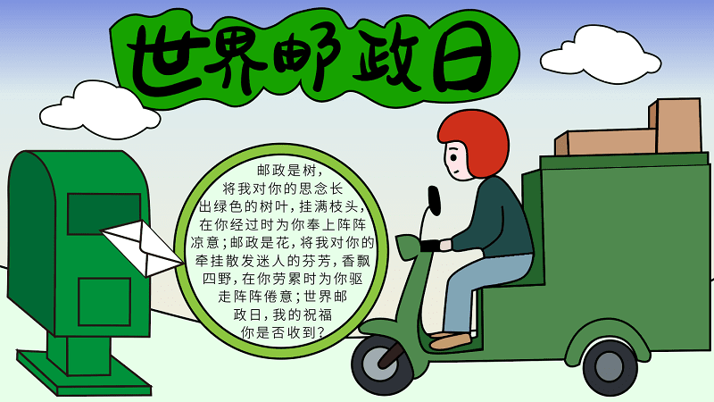 世界邮政日手抄报 世界邮政日的手抄报怎么画