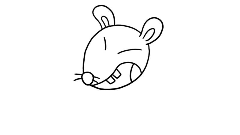爱写字的老鼠简笔画