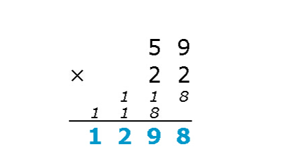 59x22的竖式怎么写