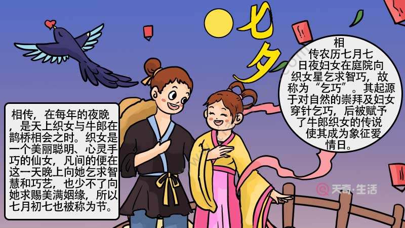 七夕手抄报 七夕手抄报怎么画