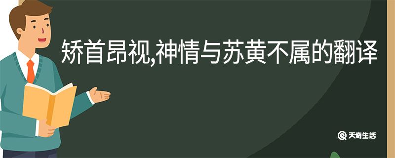 矫首昂视神情与苏黄不属的翻译