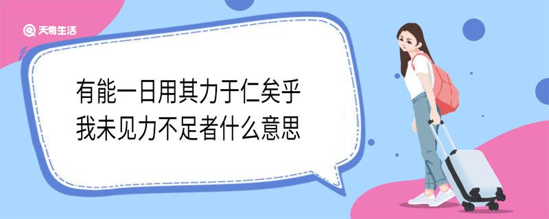 有能一日用其力于仁矣乎我未見力不足者什么意思