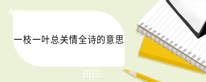 一枝一叶总关情全诗的意思