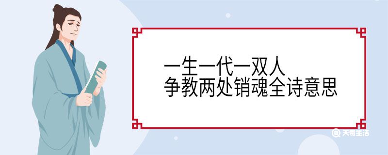 一生一代一双人争教两处销魂全诗意思