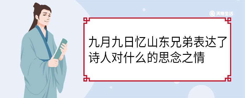 九月九日憶山東兄弟表達(dá)了詩人對(duì)什么的思念之情