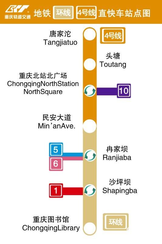 重庆轨道环线4号线互联互通怎么乘坐