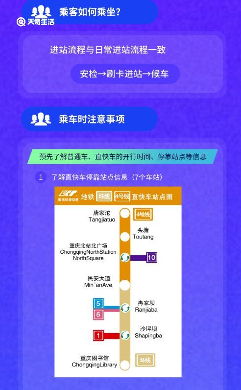 重庆轨道环线4号线互联互通怎么乘坐