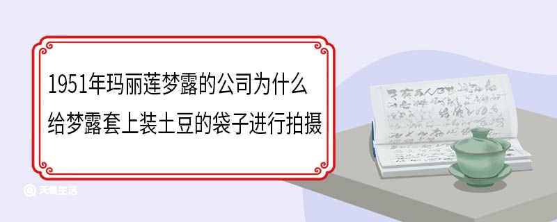 1951年玛丽莲梦露的公司为什么给梦露套上装土豆的袋子进行拍摄