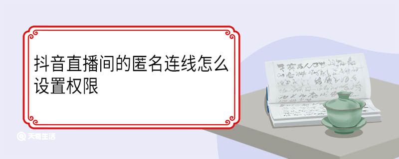 抖音直播间的匿名连线怎么设置权限
