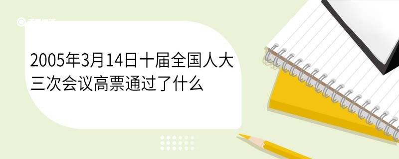 2005年3月14日十届全国人大三次会议高票通过了什么