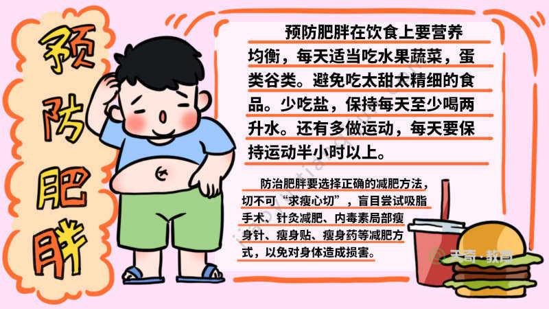 预防肥胖手抄报