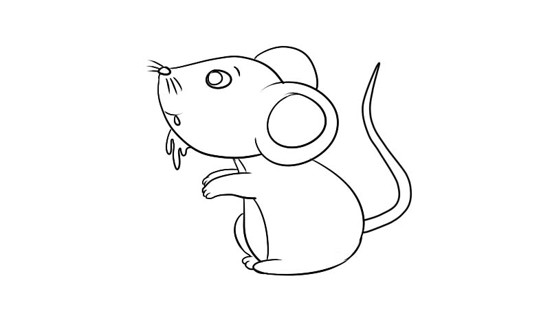 老鼠垂涎三尺简笔画
