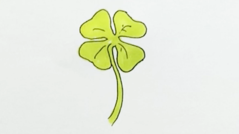 四叶草简笔画
