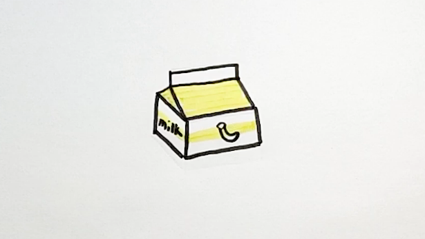 香蕉牛奶盒简笔画