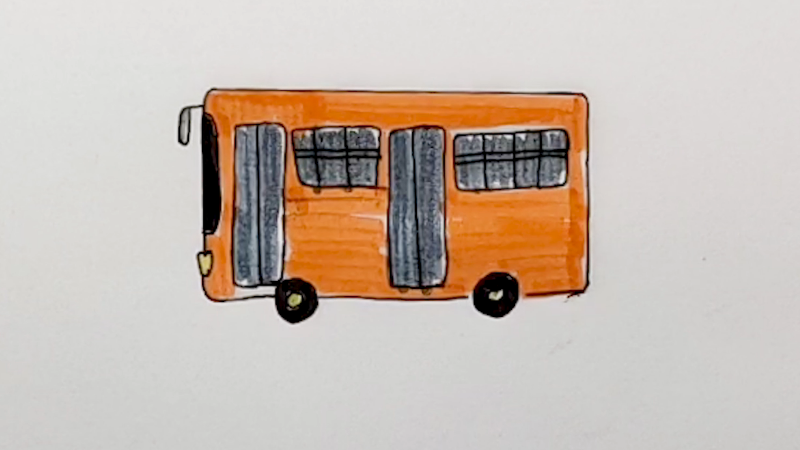 公共汽车简笔画