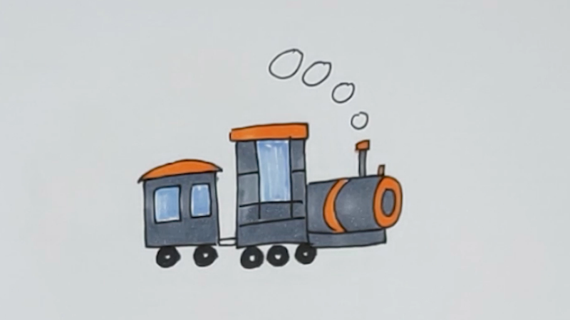 儿童小火车简笔画教程 儿童小火车简笔画步骤