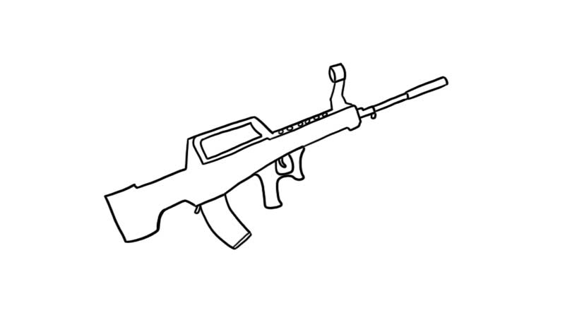 m416突击步枪简笔画