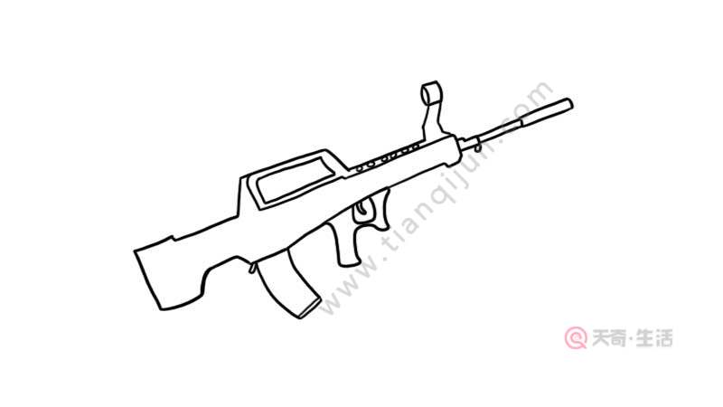 m416突击步枪简笔画