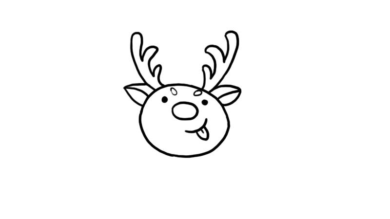 圣诞节小鹿简笔画