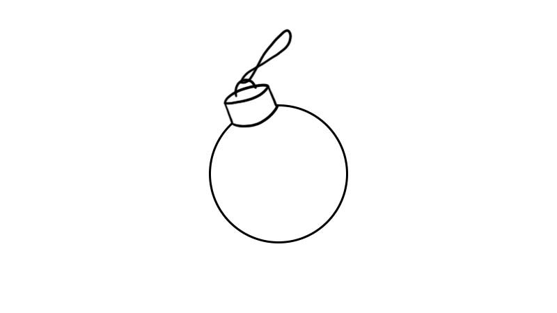 圣诞节彩球简笔画