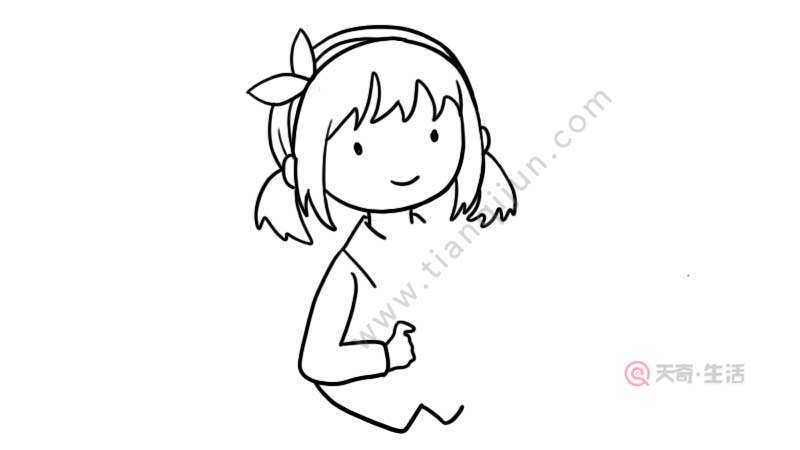 小女孩爱心简笔画 - 天奇生活