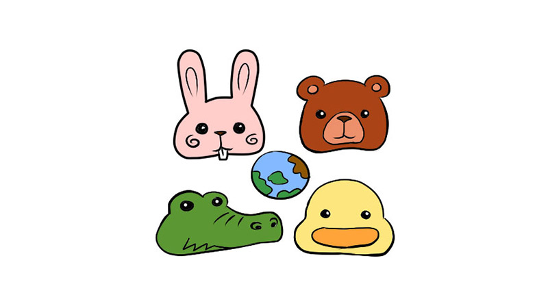 动物世界涂色画