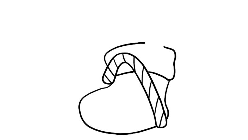 装满礼物的袜子简笔画