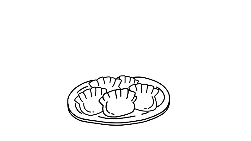吃饺子简笔画