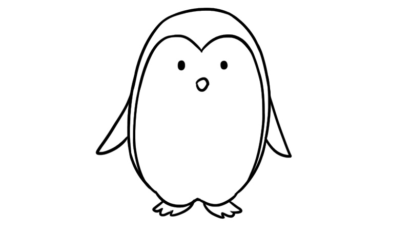 可爱小企鹅简笔画