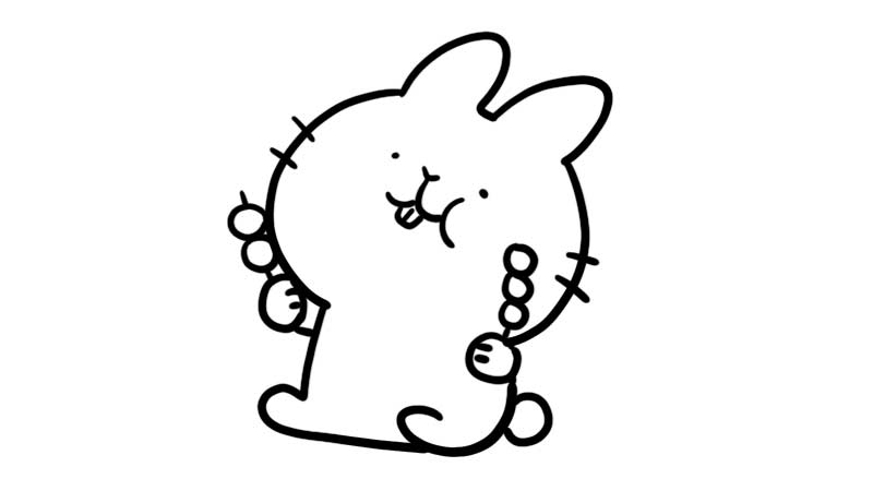 吃糖葫芦的小兔子简笔画