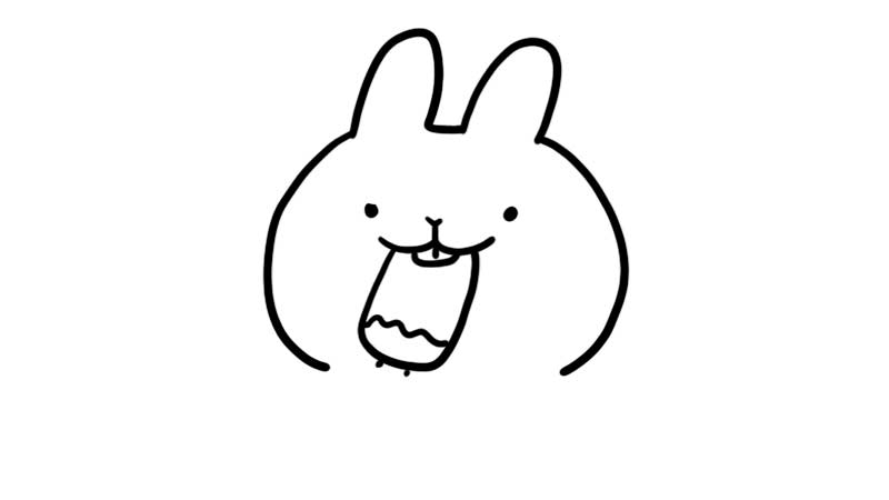 吃雪糕的兔子简笔画