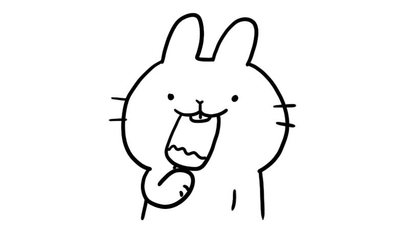 吃雪糕的兔子简笔画