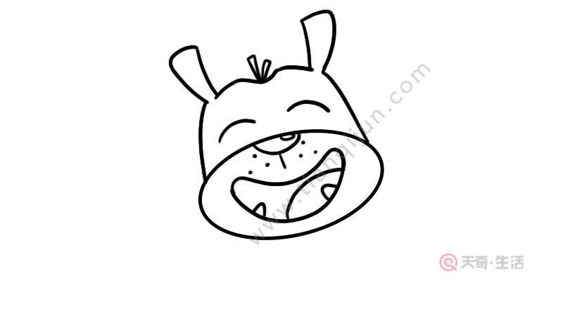 大笑的小黄狗简笔画