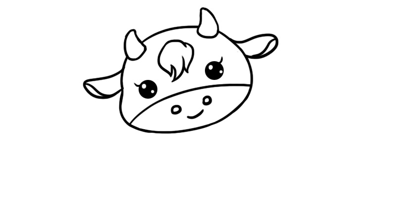 可爱小牛简笔画