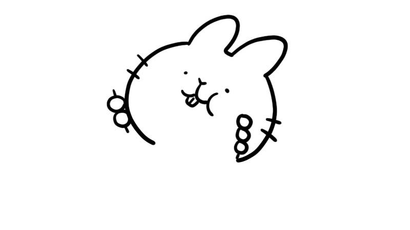 吃糖葫芦的小兔子简笔画