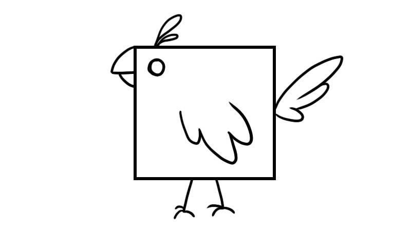 方形鸟简笔画