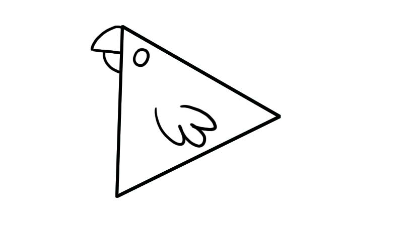 三角形画鸟简笔画