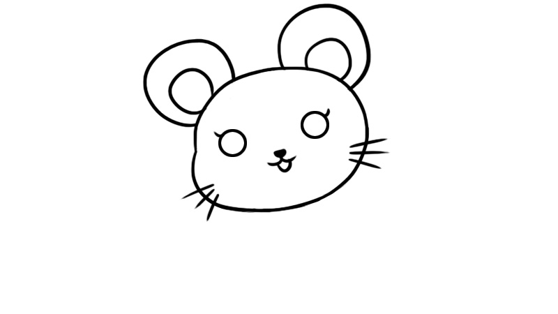 小老鼠可爱简笔画