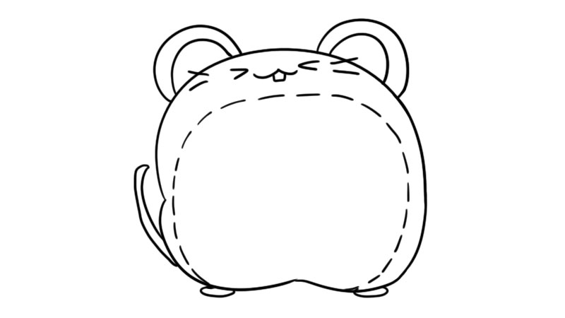 可爱老鼠边框简笔画