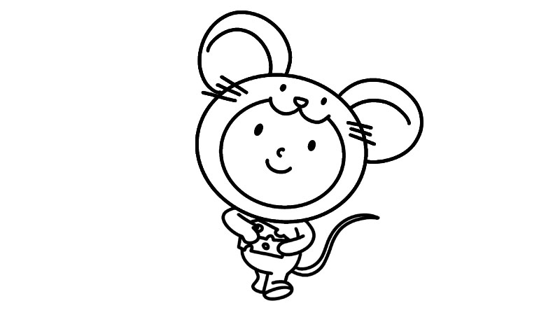 鼠年 卡通小老鼠简笔画