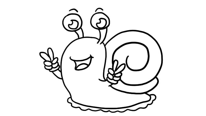 蜗牛简笔画步骤 