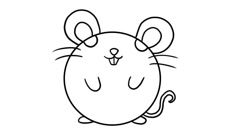 圆形老鼠简笔画