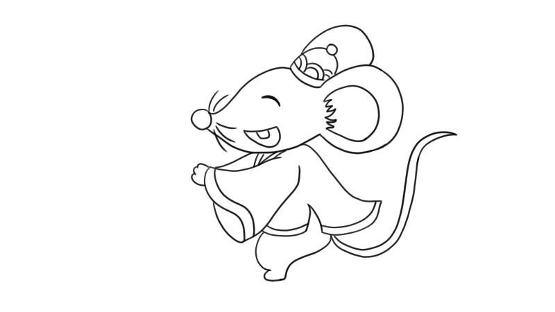老鼠拜年了简笔画