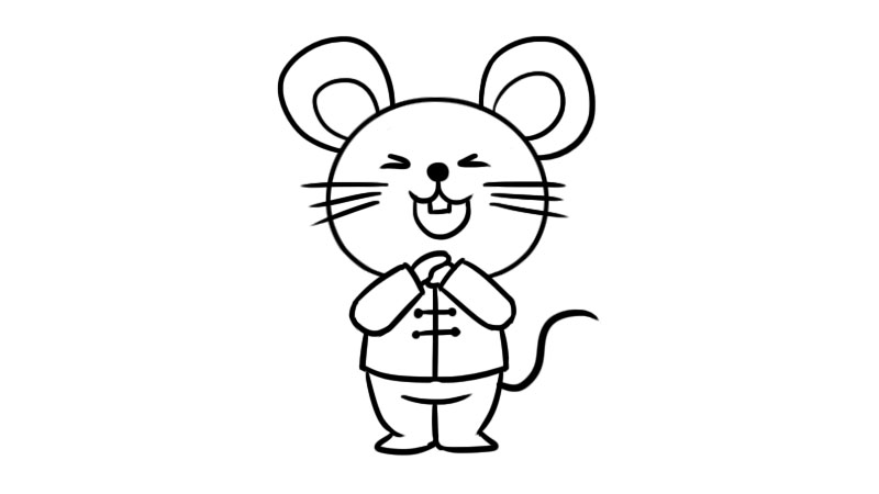 鼠年 小老鼠拜年简笔画