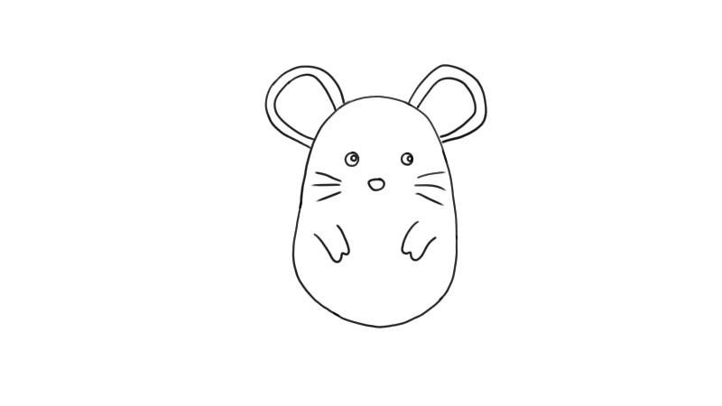 粉粉的老鼠简笔画