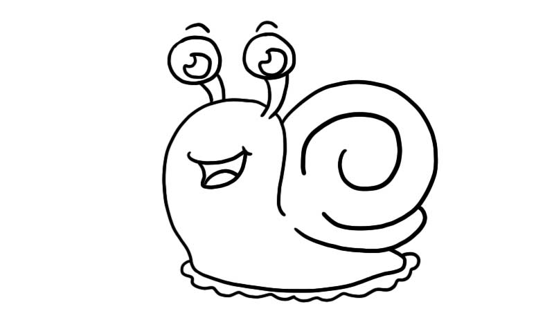 蜗牛简笔画步骤 