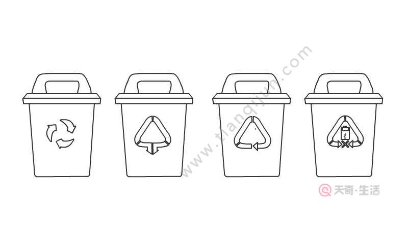 分类垃圾桶简笔画步骤