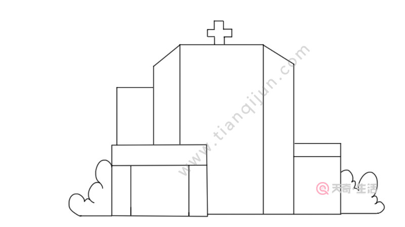 医院简笔画教程怎么画 医院简笔画教程